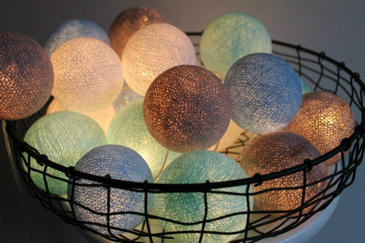 Lichterkette Cotton Balls Cute MiniMidi Design
