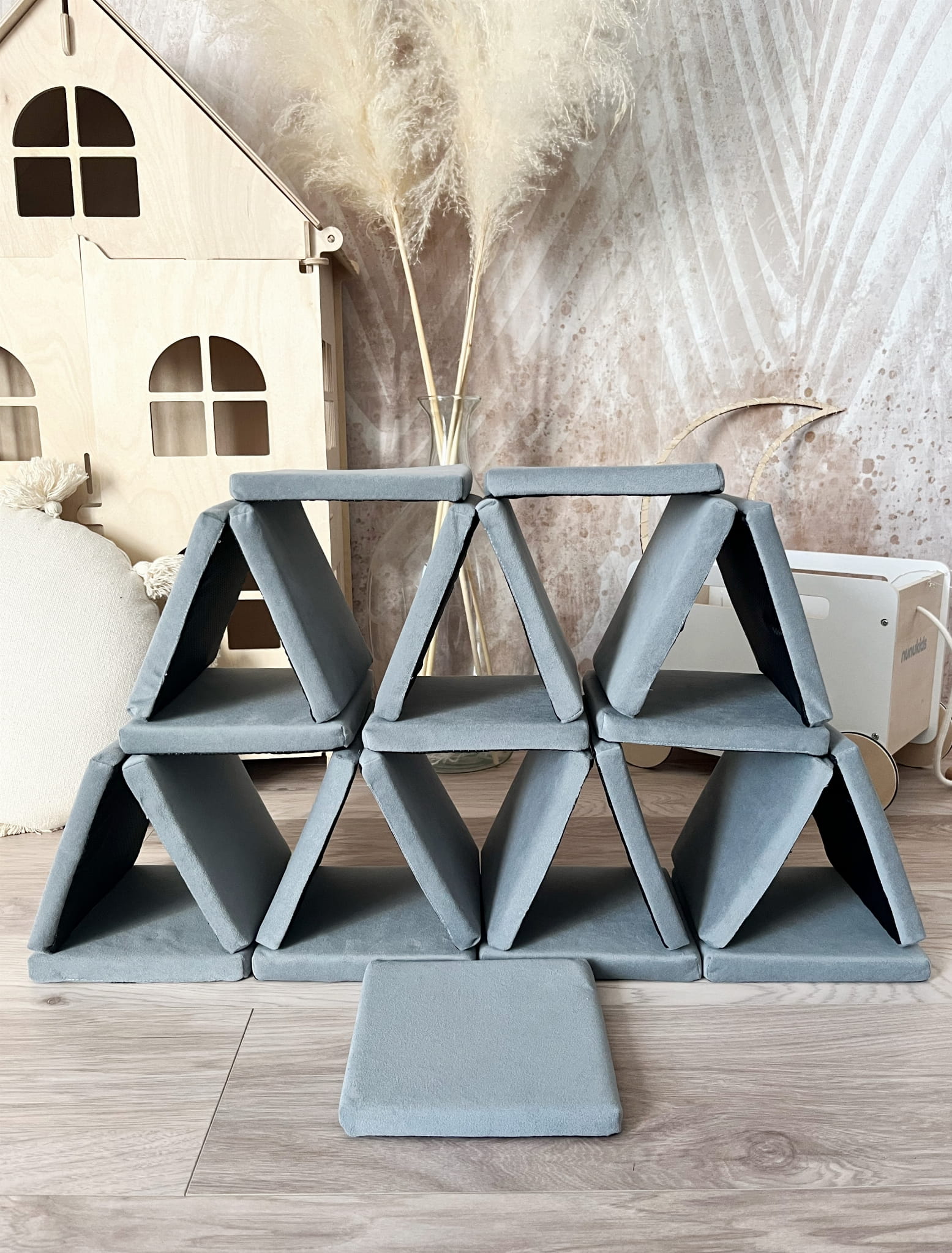 Schaumstoff Bausteine Spielset 12 oder 24 Teile grau - MiniMidi Design